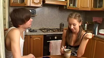 Teen Couple Enjoys Coffee And Oral Sex