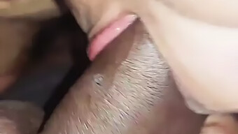 Close-Up Of An Indian Tv Model Giving A Blowjob