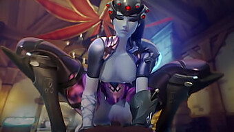 استعد للركوب البري مع Dva Mercy و Widowmaker في مجموعة ألعاب فيديو هنتاي 18+