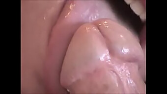 Intense Close-Up Of Oral Pleasure On A Shaft