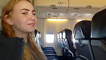 Teen'S Public Plane Pleasure With Big Natural Tits