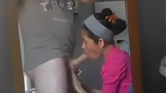 The Maid At Home Giving Oral Pleasure To Her Employer