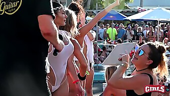 American Teen (18+) Gets Naked And Wild At A Pool Party