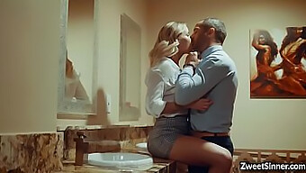 Blonde Babe Jessa Rhodes Gets Roughly Fucked By Her Secret Lover In A Bathroom