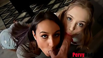 Anastasia Knight And Eliza Ibarra Seduce A Pervy Daddy In A Taboo Family Sex Scene