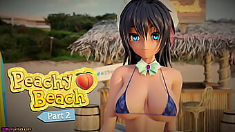 Peachy Beach Del 2: Hibiki, Sobarica Z Velikimi Naravnimi Joški In Tesno Muco, Dobi Ročno Delo, Ki Mu Sledi Oralni Seks