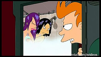 การ์ตูนโป๊ Futurama Hentai ของ Amy และ Leela มีการเล่นเป็นสามคน