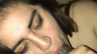 A Latina Gives Oral Sex And Receives Cum