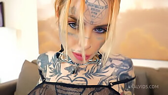 Russian Tattooed Whore Gets A Deep Throat And Double Penetration