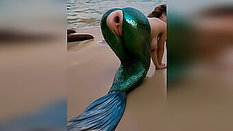 A Stranger Penetrates The Mermaid Vigorously On The Beach, Causing Her Delicate Anus To Gape Widely Outdoors - Ai-Generated Porn